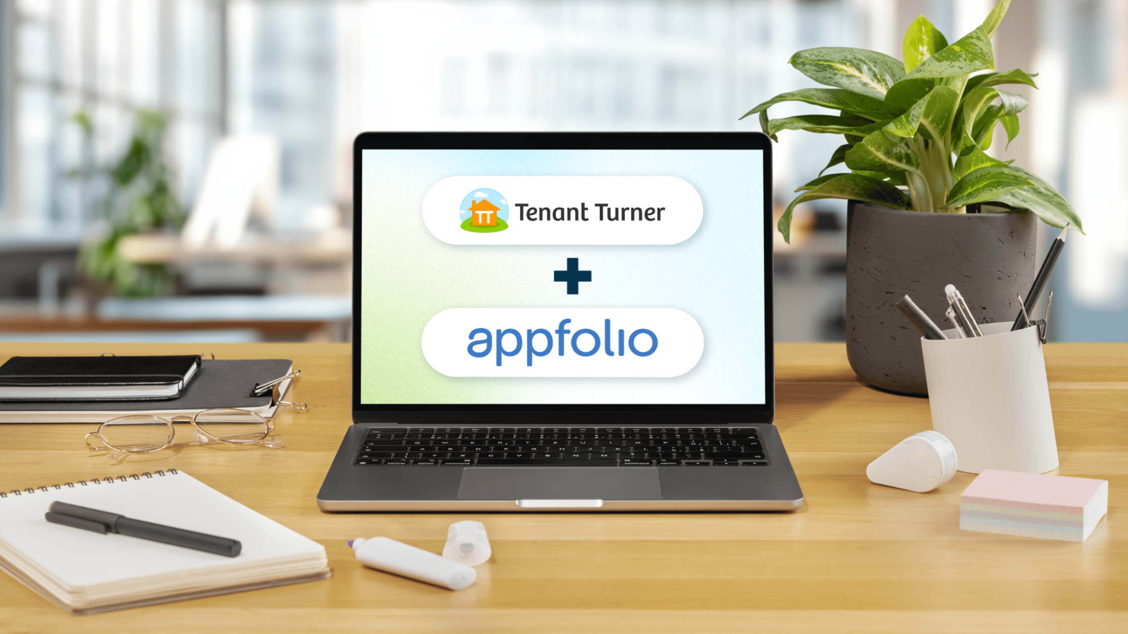 laptop screen showing integration with AppFolio